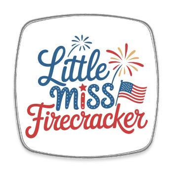 Little Miss Firecracker - Viereckiger Kühlschrankmagnet - Weiß - Vorne