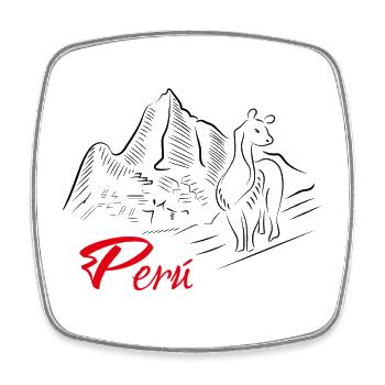Machu Picchu - Peru - Square fridge magnet - white - Front