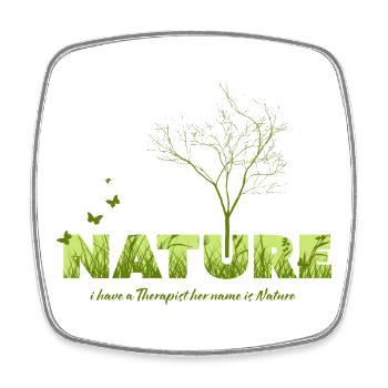 Vivid tree and nature motif for clothing - Square fridge magnet - white - Front