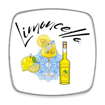 Limoncello – Liqueur de citron italienne méditerranéenne - Magnet carré - blanc - Devant
