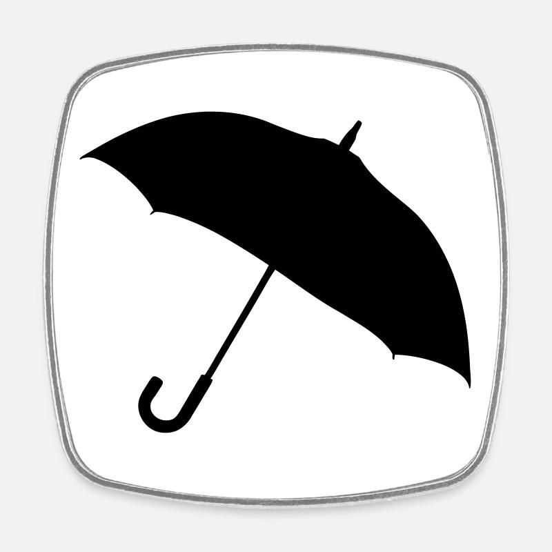 Classic Umbrella Silhouette - Square fridge magnet - white