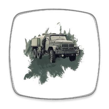 ZIL 131 – Ikone der Straße - Viereckiger Kühlschrankmagnet - Weiß - Vorne
