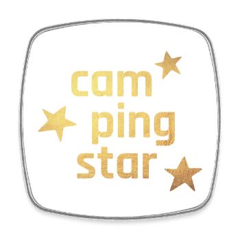 Camping Star Sterne Gold exklusiv Luxus Camper Fan - Viereckiger Kühlschrankmagnet - Weiß - Vorne