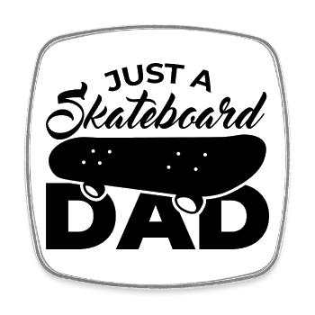Skateboard Dad - Square fridge magnet - white - Front
