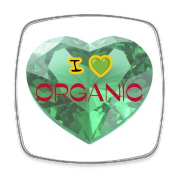 Diamond Heart I Love Bio - Magnet carré - blanc - Devant