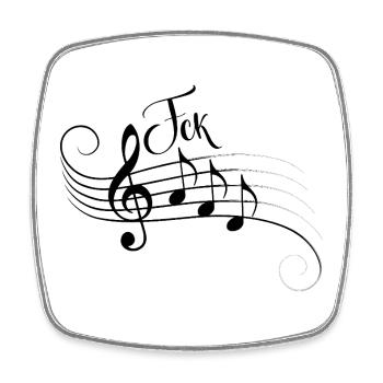 Fck AFD Noten Musik Trend Shirt Zeichen setzen - Viereckiger Kühlschrankmagnet - Weiß - Vorne