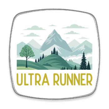 Ultra Runner - Square fridge magnet - white - Front
