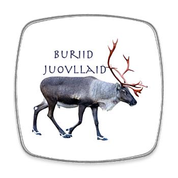 Buriid Juovllaid - Viereckiger Kühlschrankmagnet - Weiß - Vorne