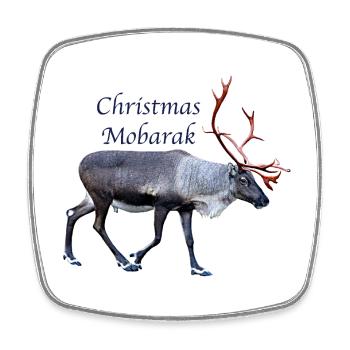 Weihnachten Mobarak - Viereckiger Kühlschrankmagnet - Weiß - Vorne