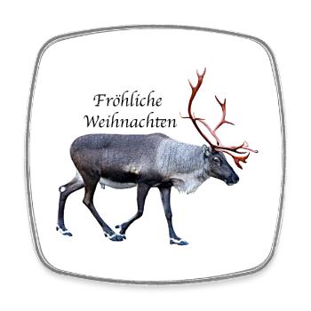 Fröhliche Weihnachten - Viereckiger Kühlschrankmagnet - Weiß - Vorne