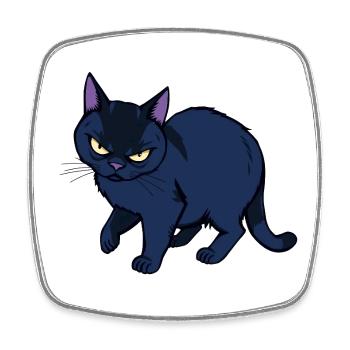 Grim Black Cat - Square fridge magnet - white - Front