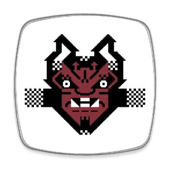 PETSCII oni - Square fridge magnet - white - Front