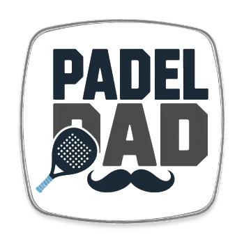 Padel Dad - Square fridge magnet - white - Front