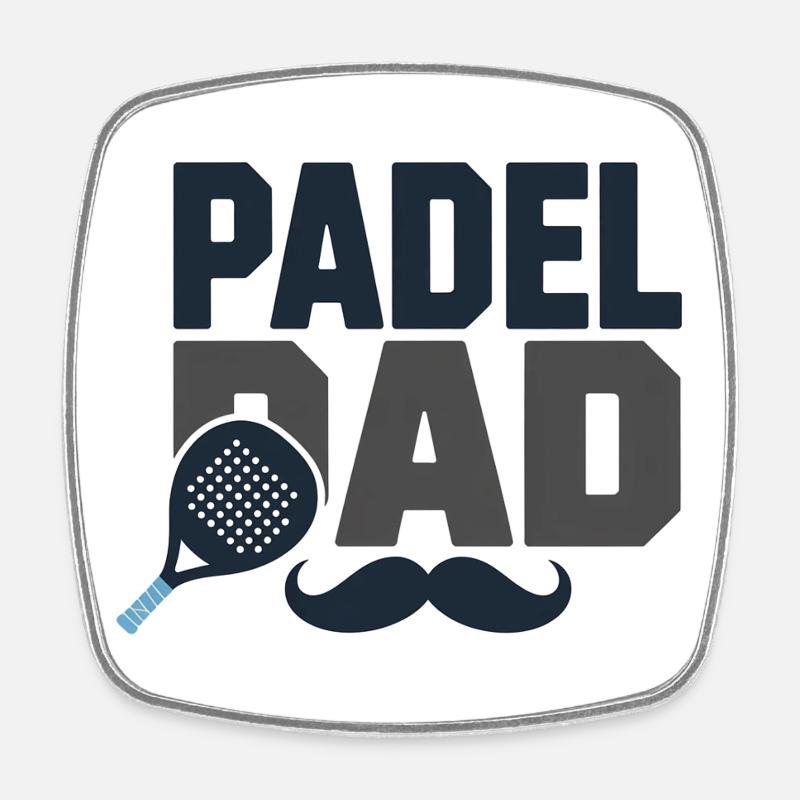 Padel Dad - Square fridge magnet - white