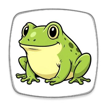 Humorous frog with big eyes - Square fridge magnet - white - Front