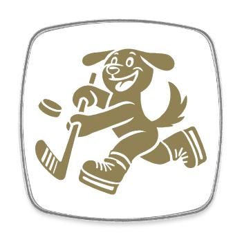 Dachshund Hockey Silhouette Minimalist - Square fridge magnet - white - Front