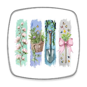 Gartenliebe Naturfreund Florales Motiv - Viereckiger Kühlschrankmagnet - Weiß - Vorne