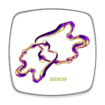 Retro Disco Blob – Neon Abstract Liquid Art - Square fridge magnet - white - Front