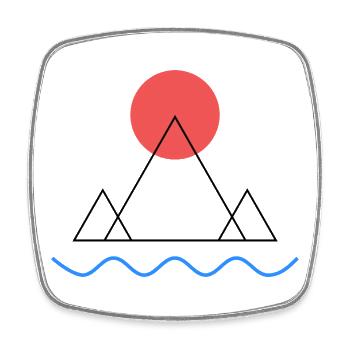 Minimaler Berg - Viereckiger Kühlschrankmagnet - Weiß - Vorne