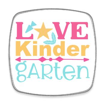 Love Kindergarten - Star and Arrow - Square fridge magnet - white - Front