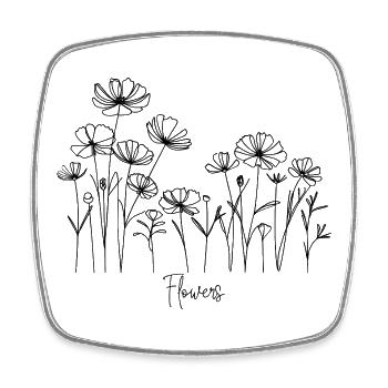 Flowers - Viereckiger Kühlschrankmagnet - Weiß - Vorne