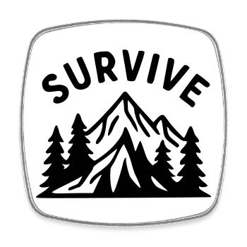 Survive - Nature - Square fridge magnet - white - Front