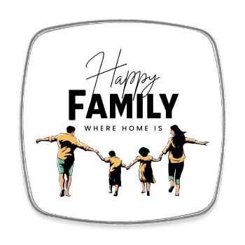 Family - Square fridge magnet - white - Front