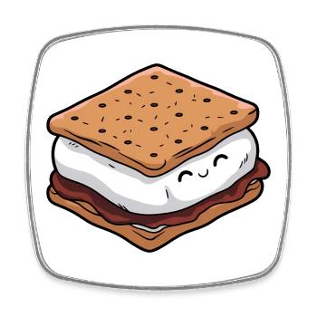 Süßes Smore - Viereckiger Kühlschrankmagnet - Weiß - Vorne