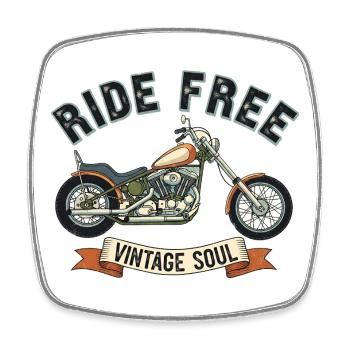 Ride free - Square fridge magnet - white - Front