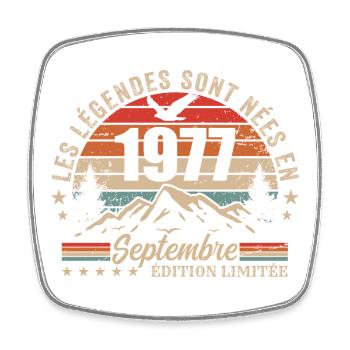 légendaire depuis septembre 1977 | septembre 1977 - Magnet carré - blanc - Devant