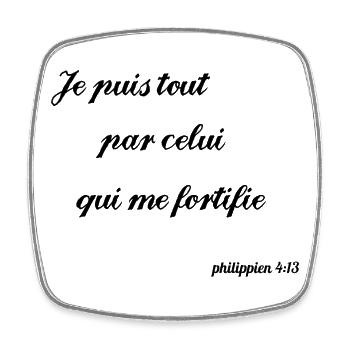 Philippian Inspirational Quote - Square fridge magnet - white - Front