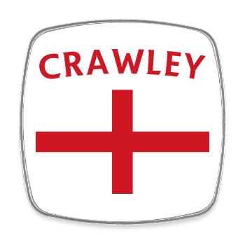 Crawley Flag Design for Outdoor Enthusiasts - Square fridge magnet - white - Front
