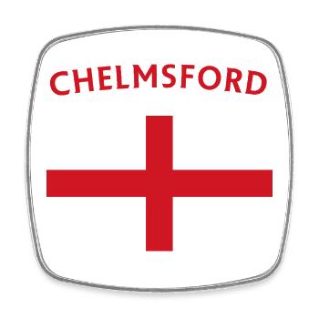Chelsford Flag Emblem Design - Square fridge magnet - white - Front