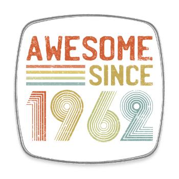 Retro 90er Jahre inspiriertes Grafikdesign - Viereckiger Kühlschrankmagnet - Weiß - Vorne