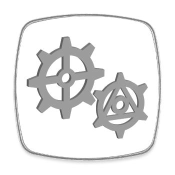 3D-Zahnräder - Viereckiger Kühlschrankmagnet - Weiß - Vorne