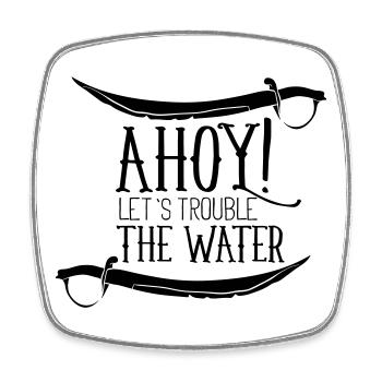 Pirate-Themed Design Featuring Swords and a Nautic - Magnet carré - blanc - Devant