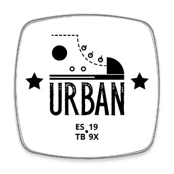 Urban Shoe Graphic Design With Stars and Text Art - Magnet carré - blanc - Devant