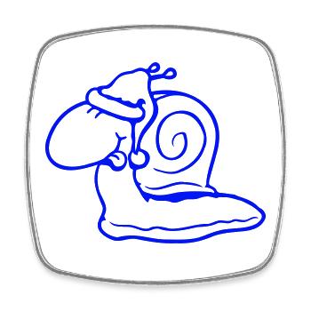 Snail Santa Claus Christmas Hat Gift - Square fridge magnet - white - Front
