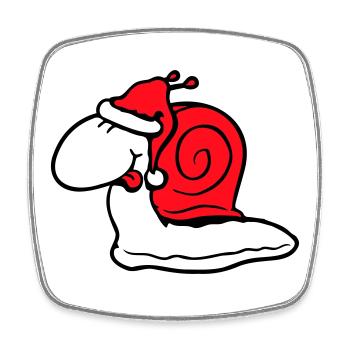 Snail Santa Claus Christmas Hat Gift - Square fridge magnet - white - Front