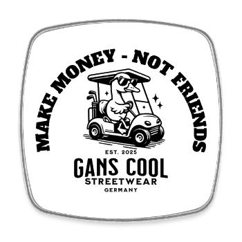 Gans Cool Streetwear by SF - Viereckiger Kühlschrankmagnet - Weiß - Vorne