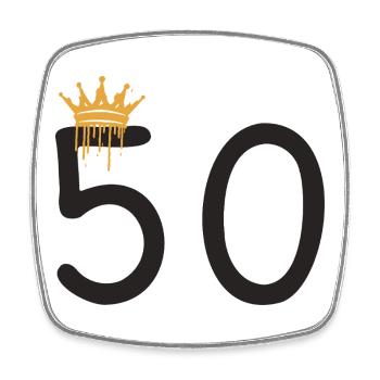 50 - Viereckiger Kühlschrankmagnet - Weiß - Vorne