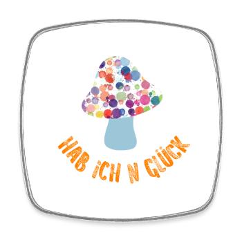 Glückspilz Herbst Glück Pilz coole Sprüche Kleckse - Viereckiger Kühlschrankmagnet - Weiß - Vorne