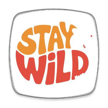 Stay Wild Tiermotiv mit Ratte Design - Viereckiger Kühlschrankmagnet - Weiß - Vorne