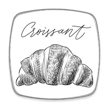 Croissant II - Magnet carré - blanc - Devant