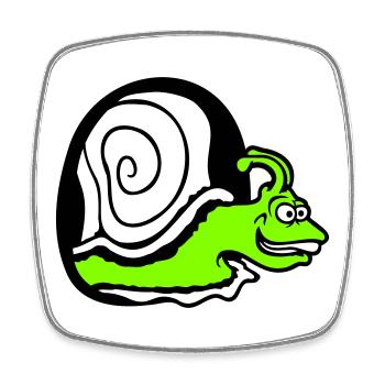 Schnecke guckt Loch Wand Mauseloch lustig albern - Viereckiger Kühlschrankmagnet - Weiß - Vorne