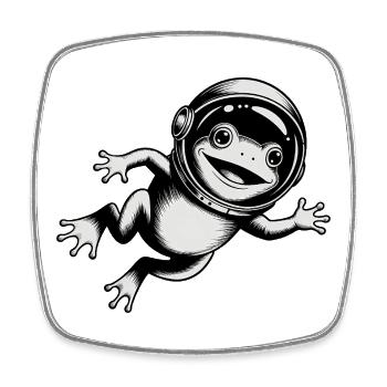 Frog in Space - Cool Astonomy Logo - Square fridge magnet - white - Front