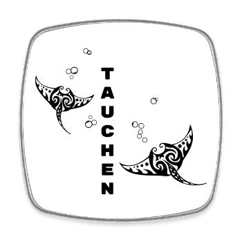 Tauchen – Tribal Manta Rochen Design - Viereckiger Kühlschrankmagnet - Weiß - Vorne
