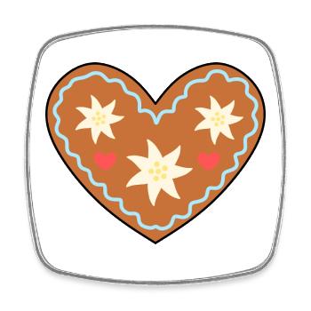 Coeur givré Pain d’épice Design - Magnet carré - blanc - Devant