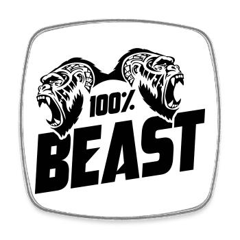 Gorilla Beast Motivation - Viereckiger Kühlschrankmagnet - Weiß - Vorne
