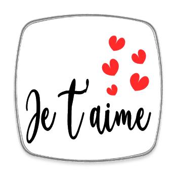 I LOVE YOU. COUPLE. HEART. CHRISTMAS. JUST MARRIED. HEN PARTY - Square fridge magnet - white - Front